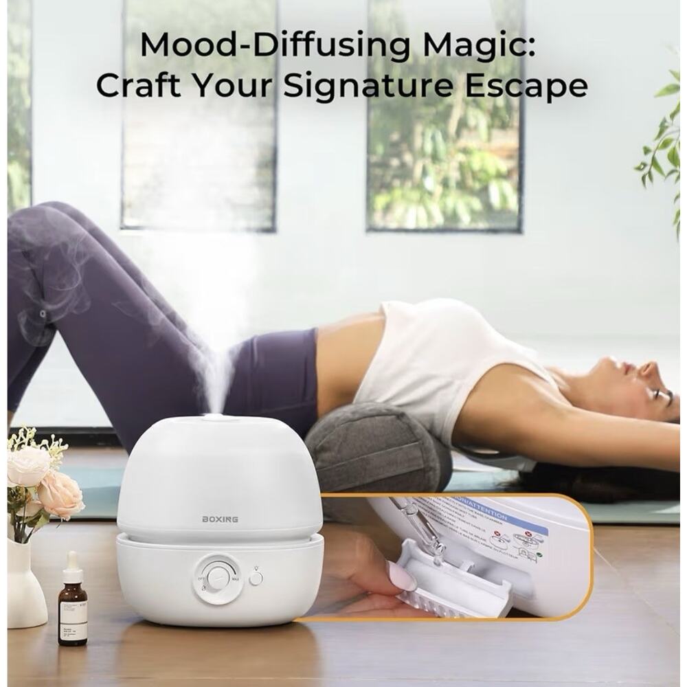 BOXING 3L Top Fill Cool Mist Humidifier Quiet Aromatherapy Night Light BPA Free - Picture 6 of 8